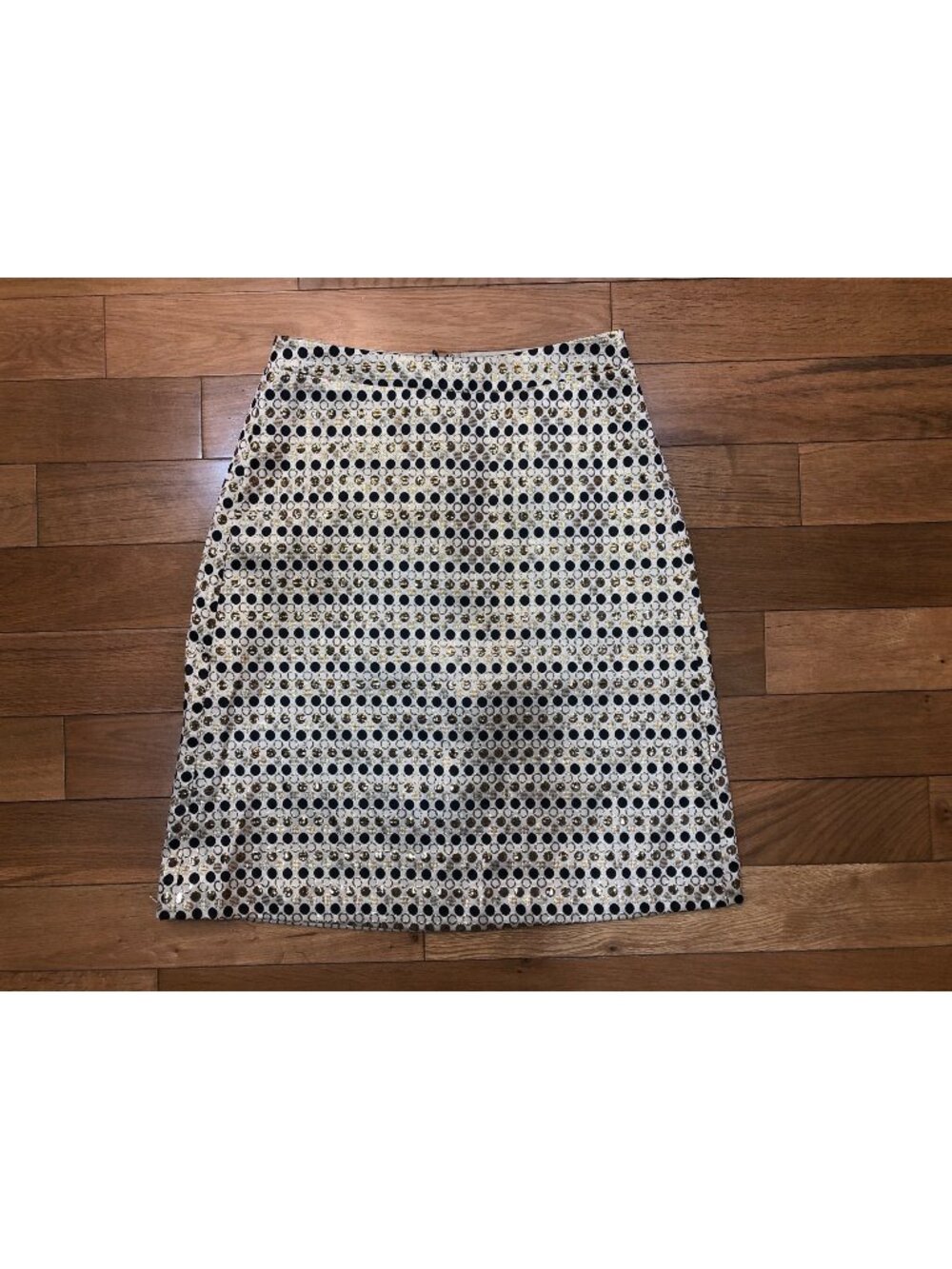 Erin Fetherston Metallic Polka Dot A-Line Lined Skirt Sz 6 Polished Professional